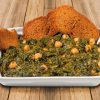 Espinacas con garbanzos a domicilio. Comida vegetariana para llevar.