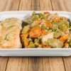 Merluza en salsa verde con menestra a domicilio